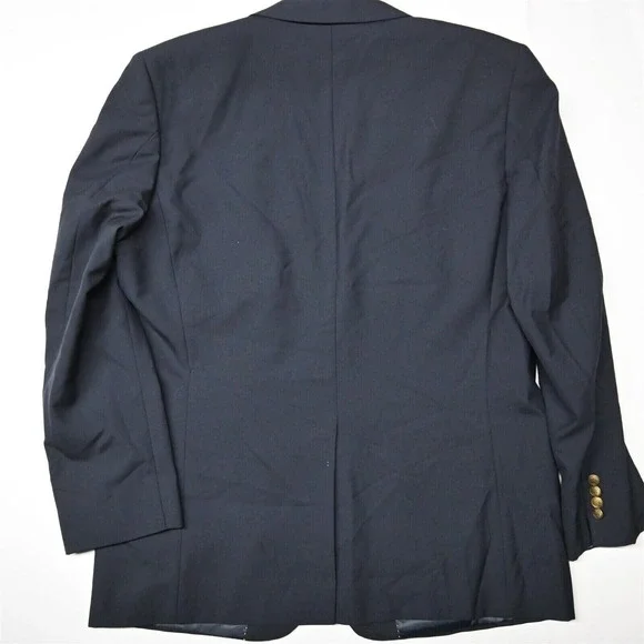 Club Room 43R 44R Navy Blue Gold Button Wool Mens Blazer Suit Jacket Sport‎ Coat